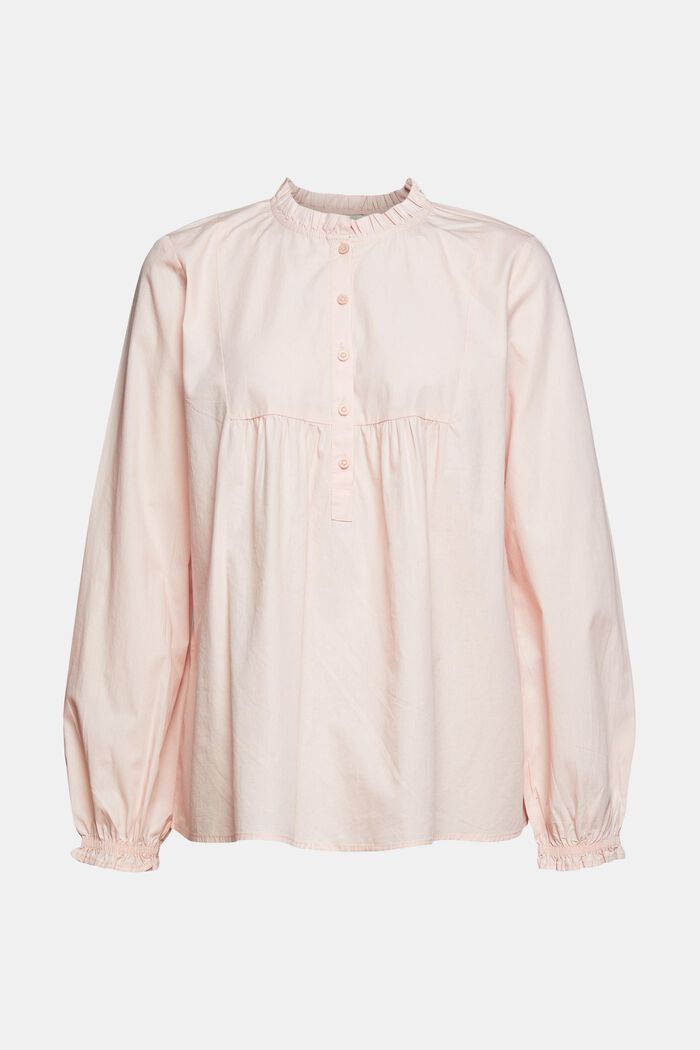 Blouse with frill details, organic cotton