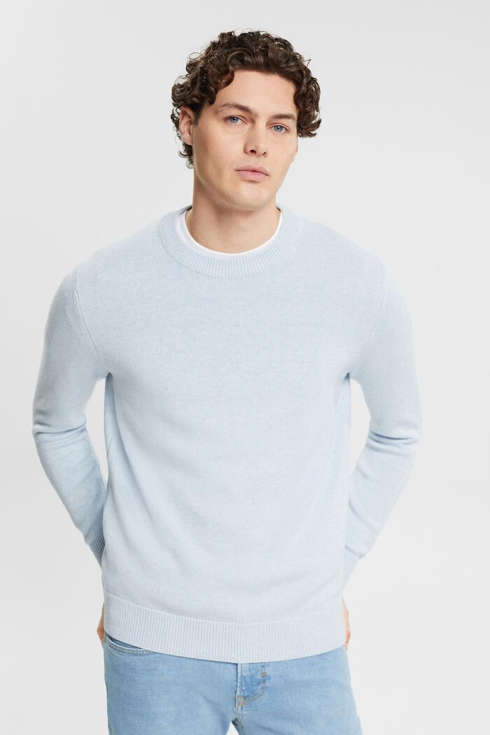 Sustainable cotton knit jumper, PASTEL BLUE, detail image number 0