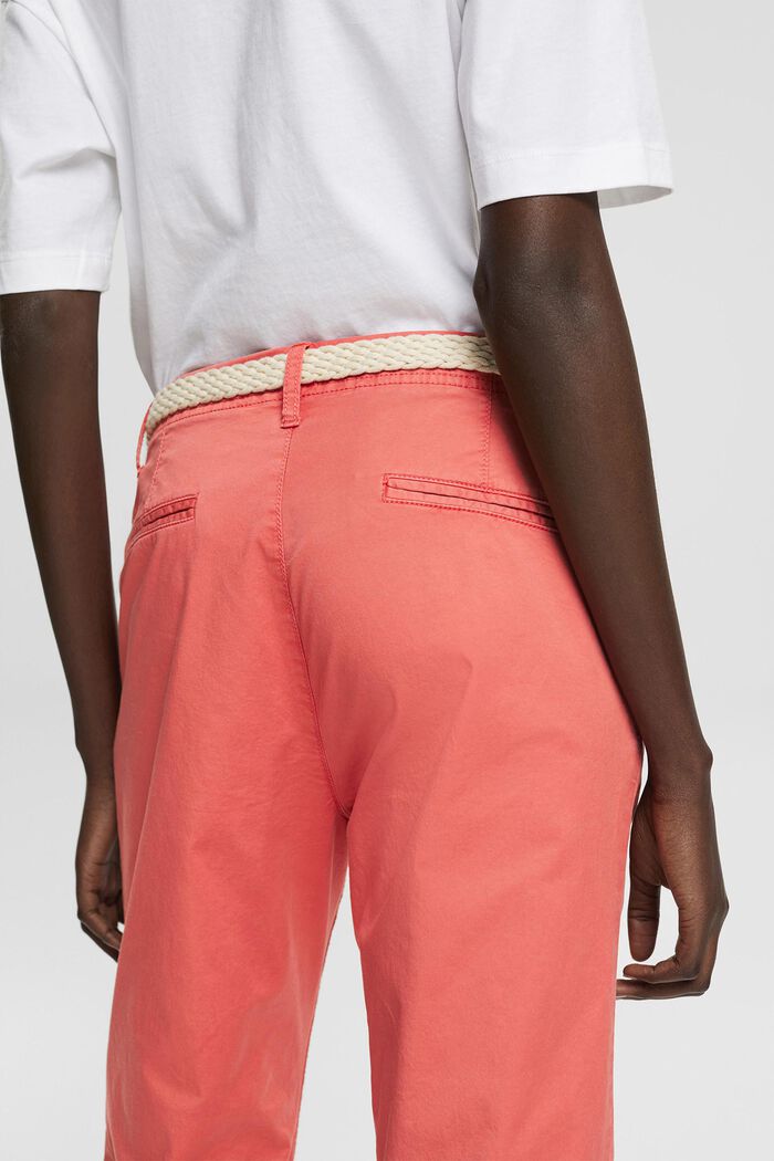 Chinos with braided belt, CORAL, detail image number 4