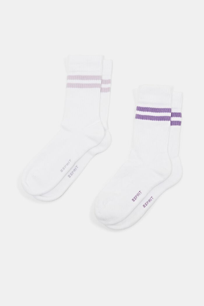 2-Pack Tennis Striped Socks, OFF WHITE COLORWAY, detail image number 0