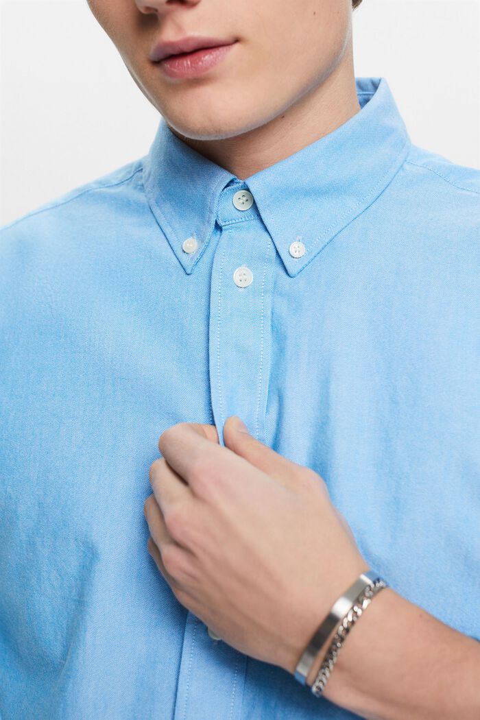 Cotton Oxford Shirt, BLUE, detail image number 2