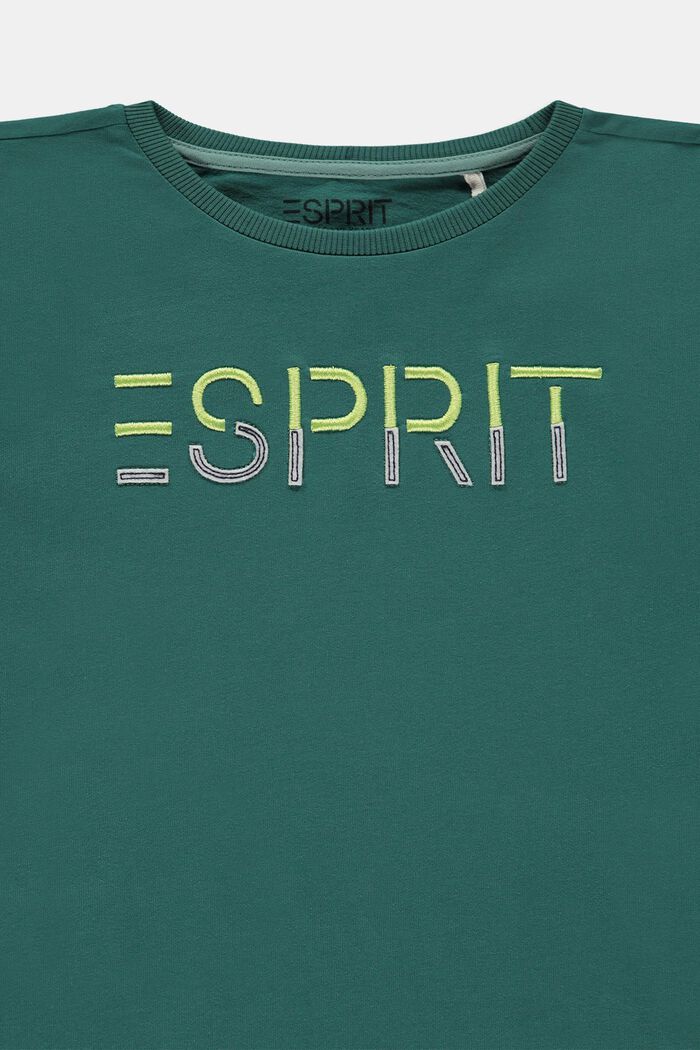Long-sleeved top with logo, TEAL GREEN, detail image number 2