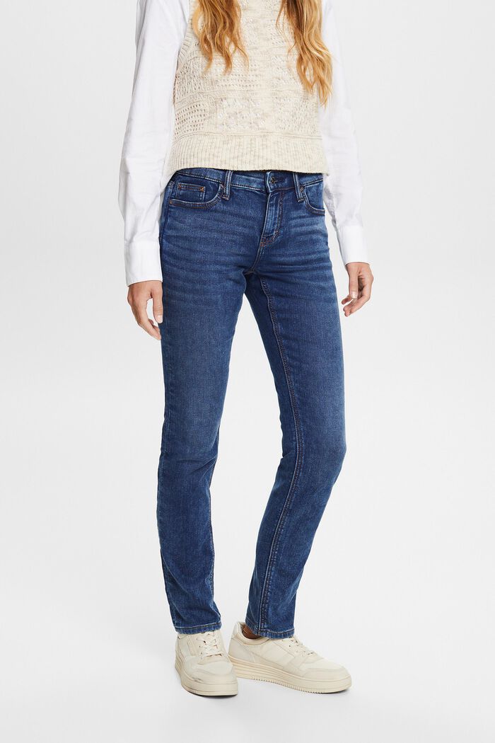 Slim fit stretch jeans, BLUE DARK WASHED, detail image number 0