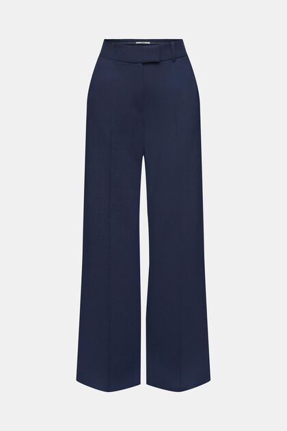 Mid-rise wide leg trousers