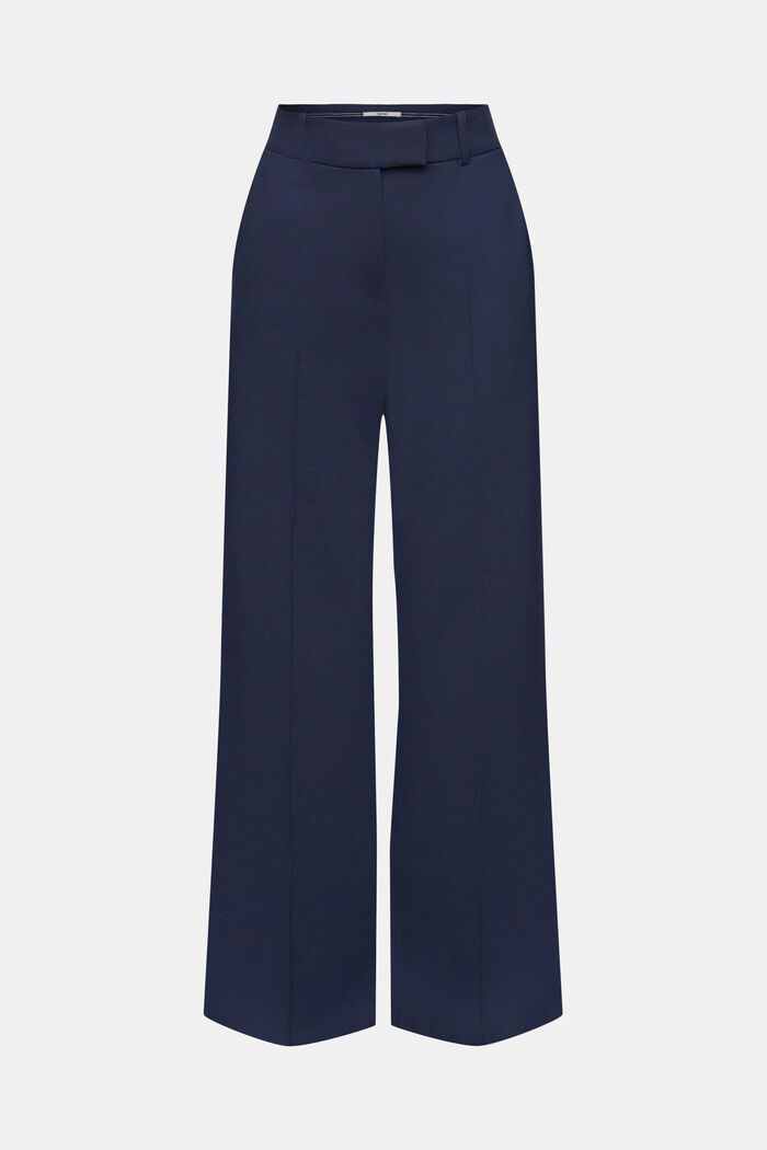 Mid-rise wide leg trousers, NAVY, detail image number 7