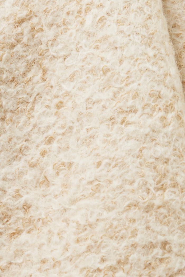 Hooded Curly Wool-Blend Coat, SAND, detail image number 6