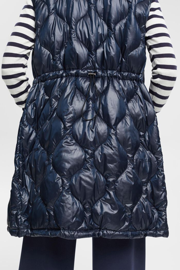 Longline quilted bodywarmer, NAVY, detail image number 4