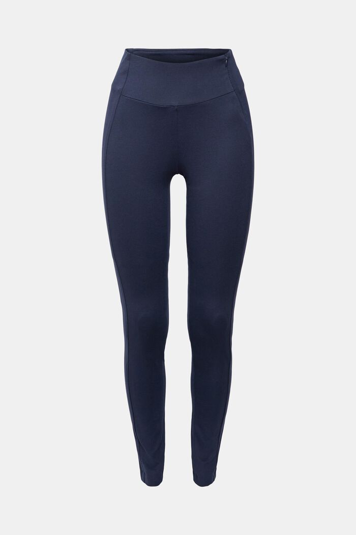 Treggings made of punto jersey, NAVY, overview