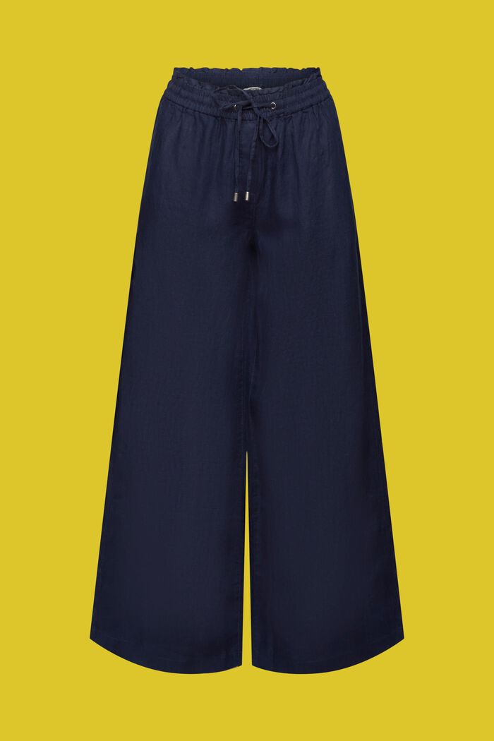 Wide fit linen trousers, NAVY, detail image number 7