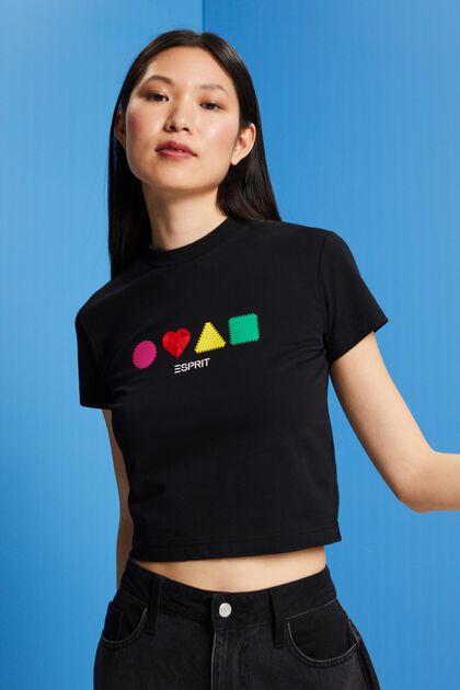 Organic cotton T-shirt with geometric print