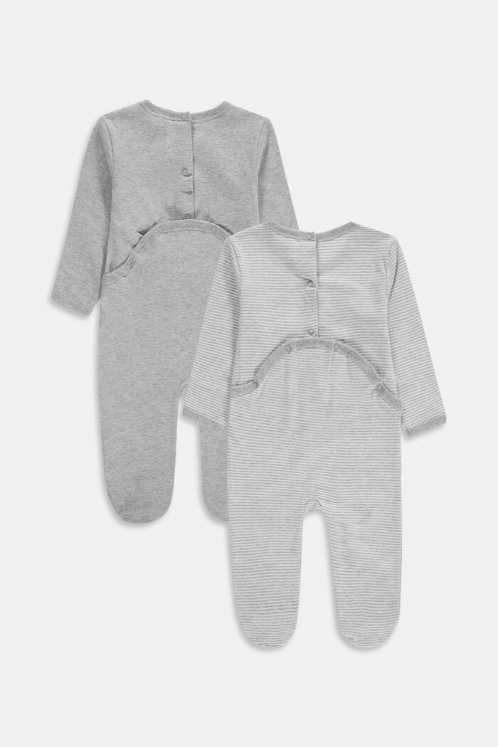 2-pack of rompers with organic cotton, LIGHT GREY, detail image number 1