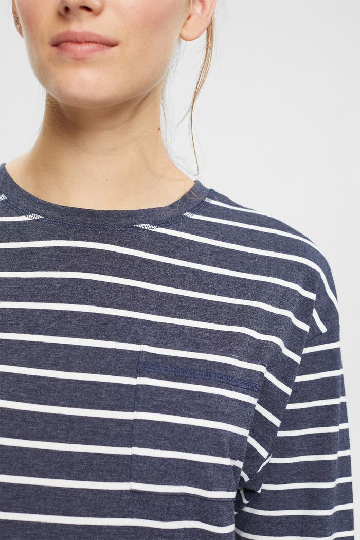 Striped jersey nightshirt, NAVY, detail image number 0