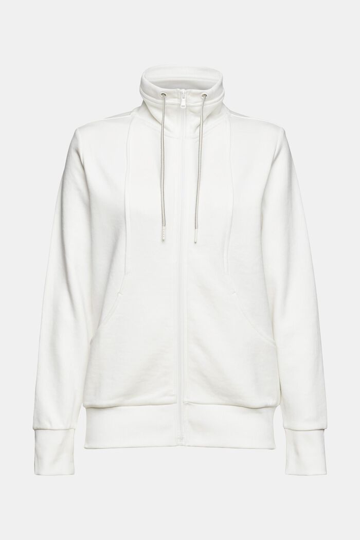 Zipper sweatshirt, cotton blend, OFF WHITE, detail image number 2