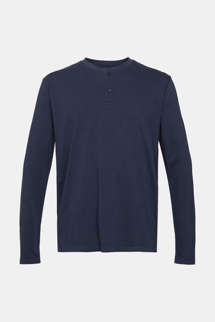 Henley long sleeve top, NAVY, detail image number 2