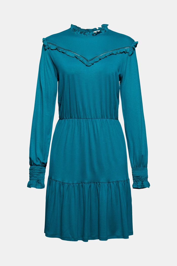 Jersey dress with frills, LENZING™ ECOVERO™
