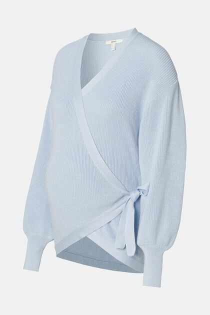 Knitted wrap cardigan, LIGHT BLUE, overview