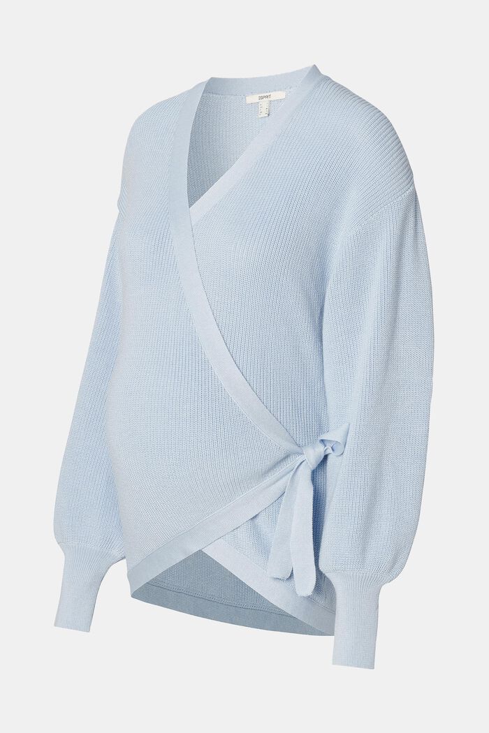 Knitted wrap cardigan, LIGHT BLUE, detail image number 4