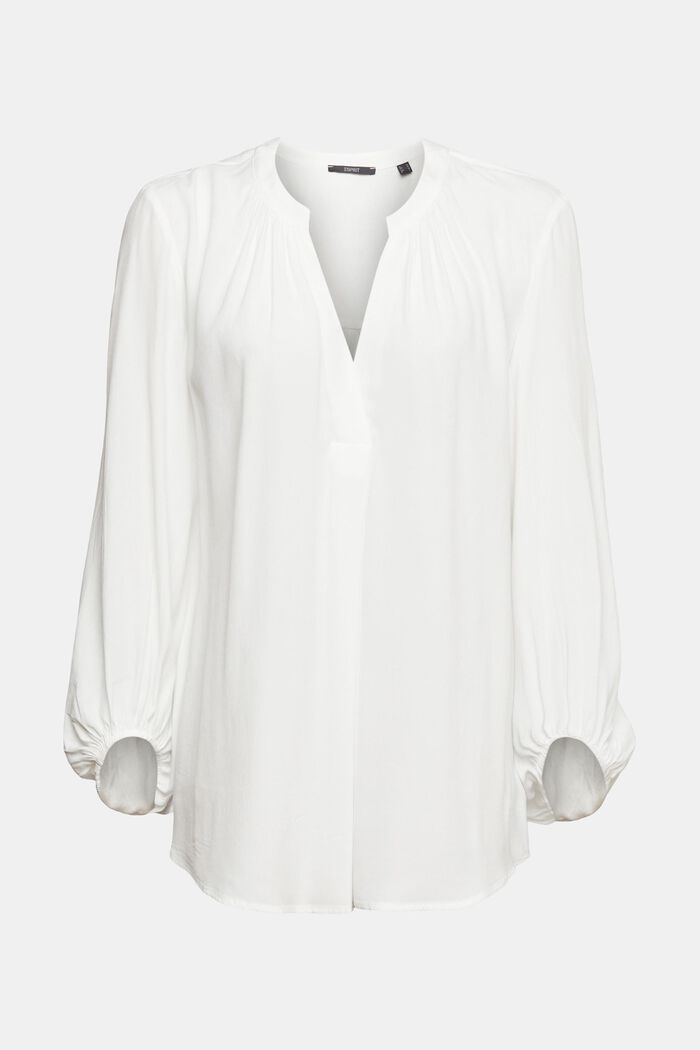 Blouse with a cup-shaped neckline, OFF WHITE, detail image number 8
