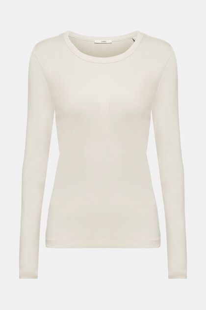 Long sleeve top, LIGHT TAUPE, overview