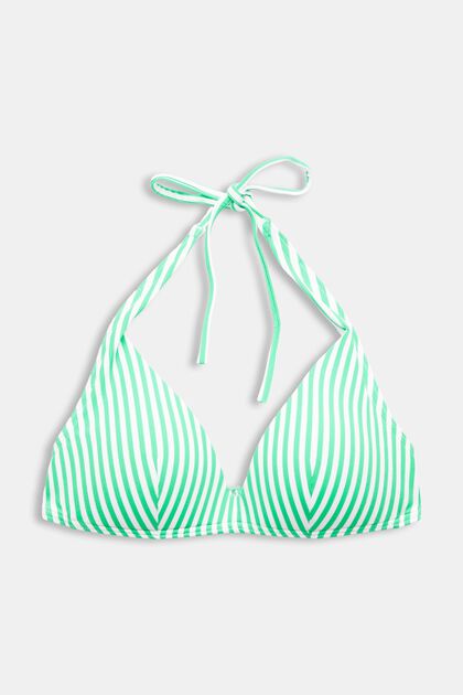 Striped Halterneck Bikini Top