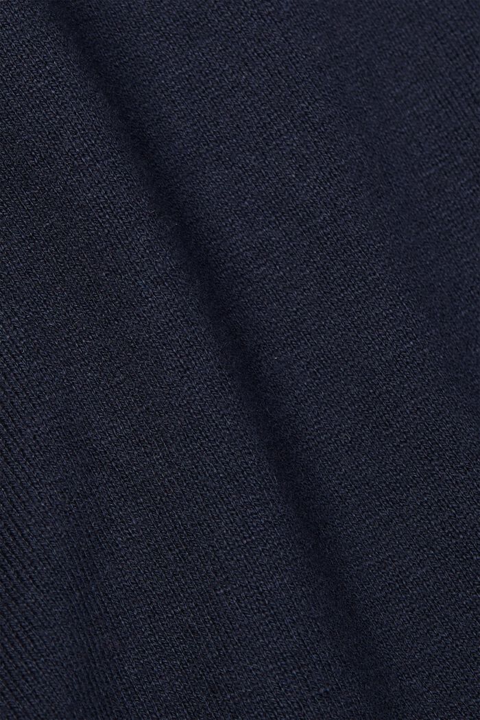 Jumper with a high-low hem, organic cotton blend, NAVY, detail image number 6