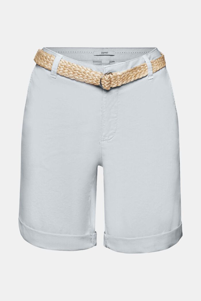 Shorts with braided raffia belt, LIGHT BLUE, detail image number 8