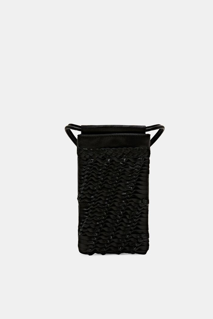 Payton leather phone sleeve, BLACK, detail image number 0