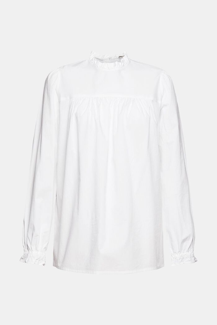 Cotton blouse with frills