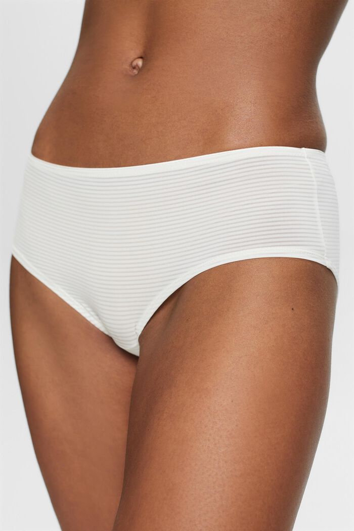 Striped Microfiber Shorts, OFF WHITE, detail image number 2