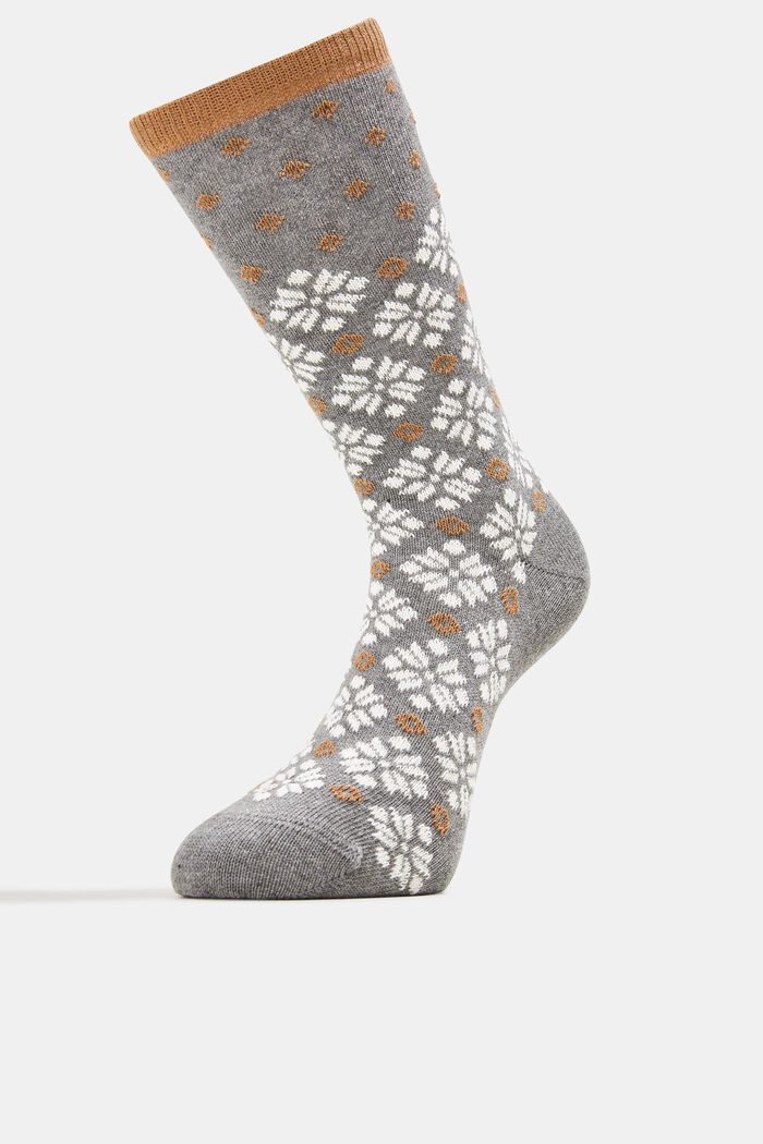 3-Pack Chunky Norwegian Knit Socks, GREY/BEIGE, detail image number 1