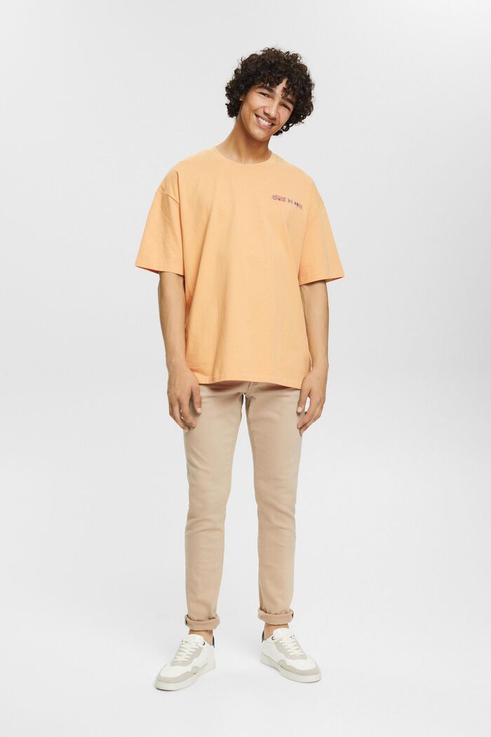 Oversized T-shirt with a logo print, PEACH, detail image number 1