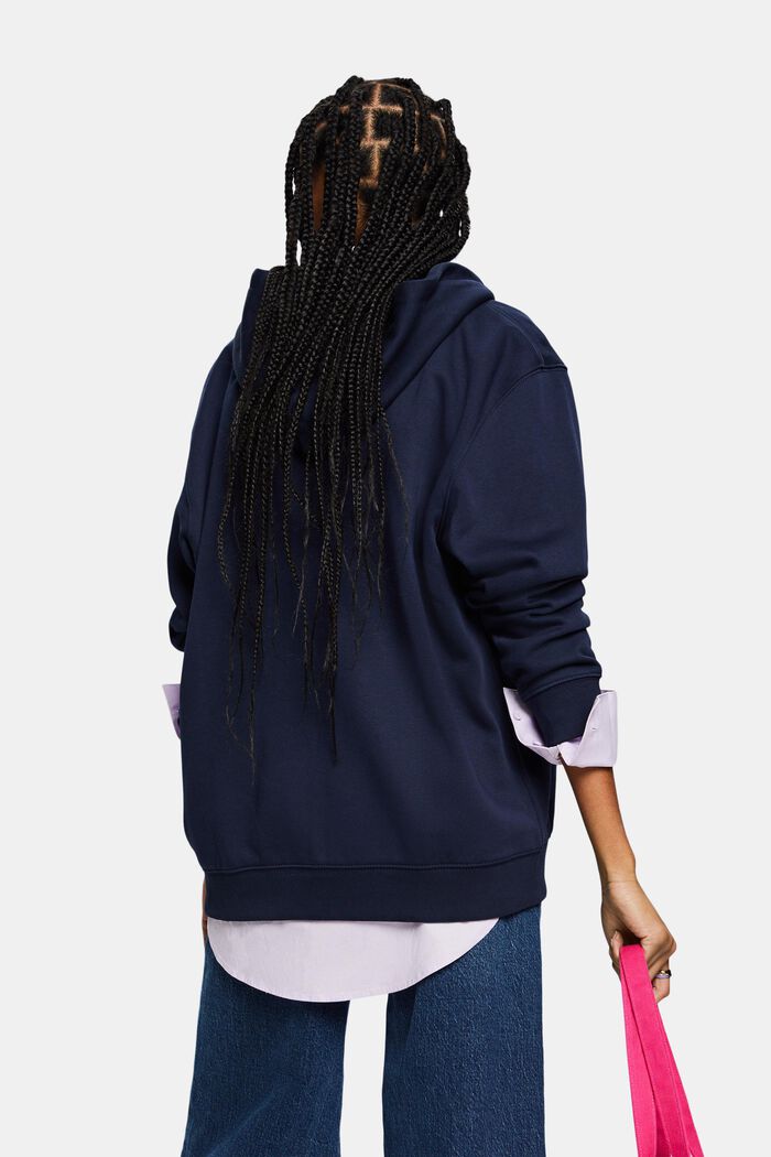Recycled: oversized zipper hoodie, NAVY, detail image number 2