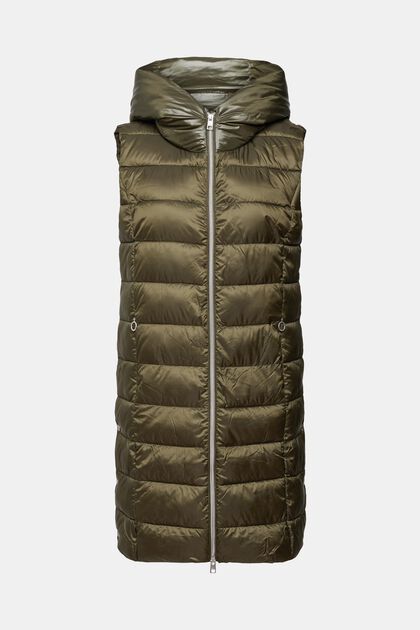 Long quilted body warmer with 3M™ Thinsulate™, DARK KHAKI, overview