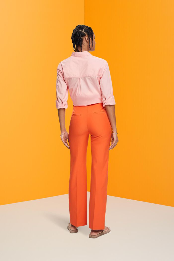 High-rise retro flared trousers, ORANGE RED, detail image number 3
