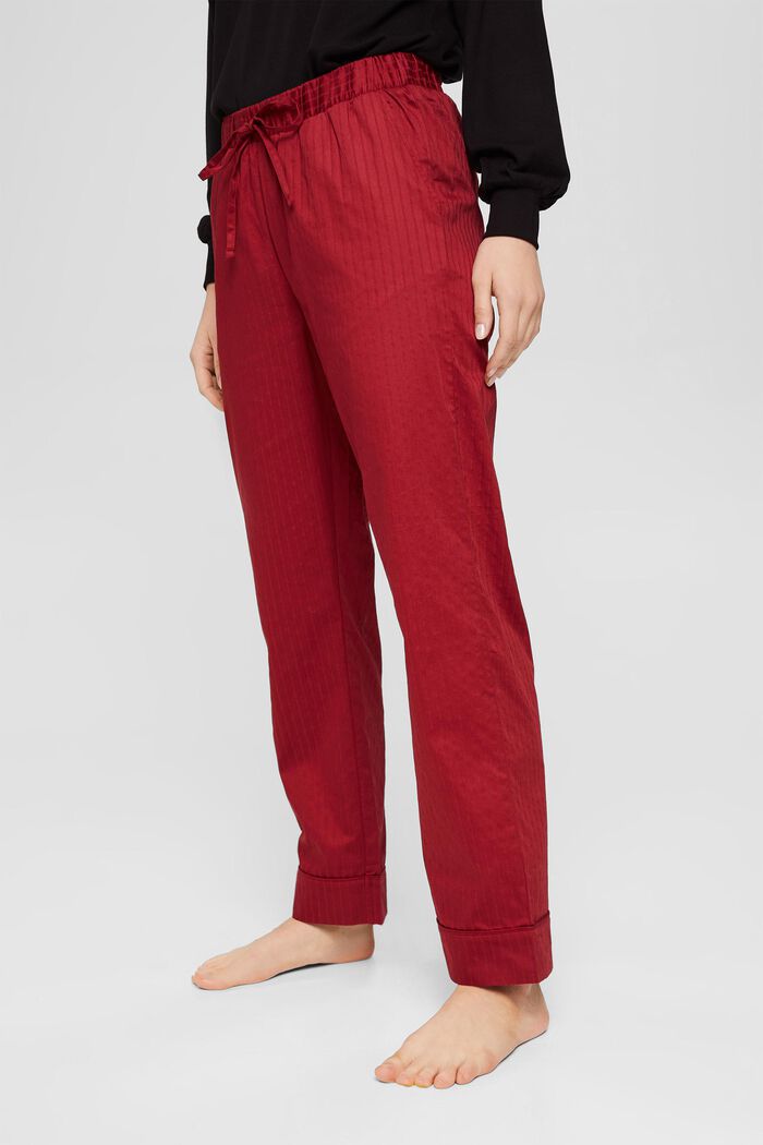 Pyjama bottoms made of 100% cotton, CHERRY RED, detail image number 0