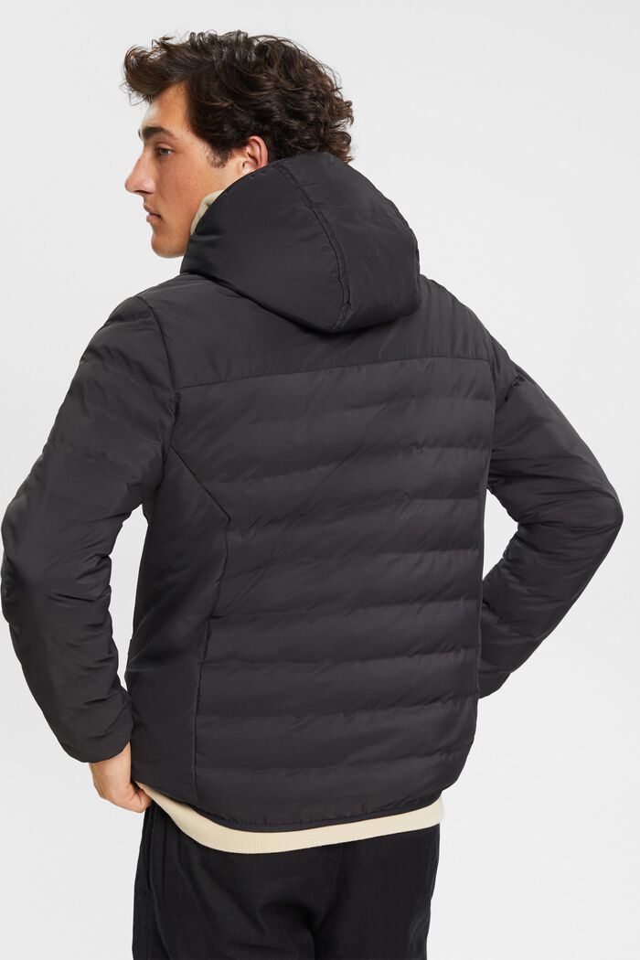 Quilted jacket with hood, BLACK, detail image number 3