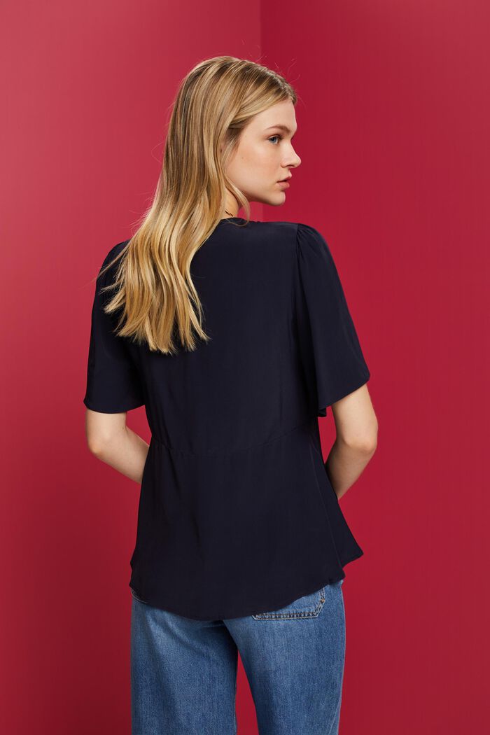 Blouse top, LENZING™ ECOVERO™, NAVY, detail image number 3