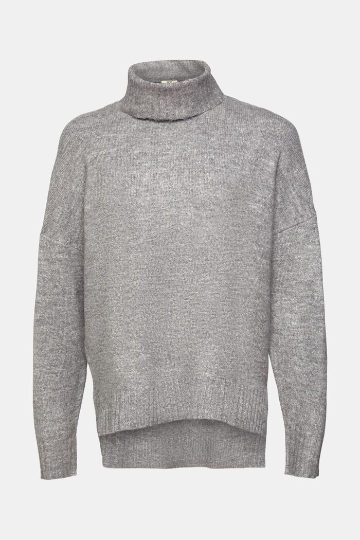Knitted roll neck sweater, MEDIUM GREY, detail image number 2