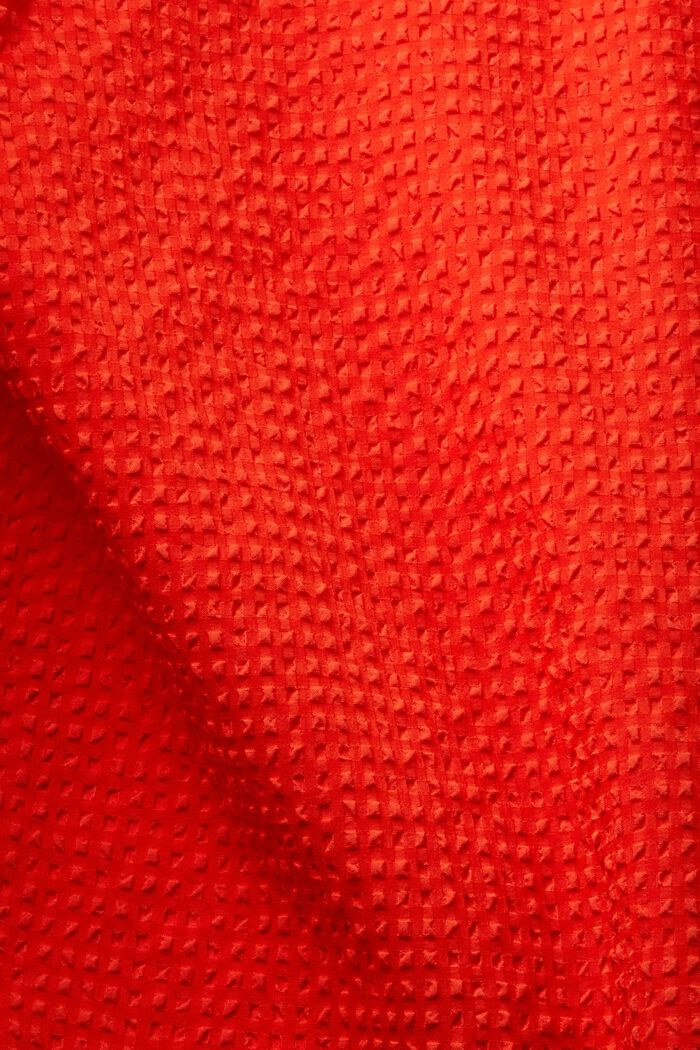 Seersucker blouse with puffy sleeves, ORANGE RED, detail image number 4