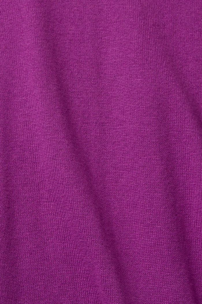 Basic V-neck jumper, cotton blend, VIOLET, detail image number 1