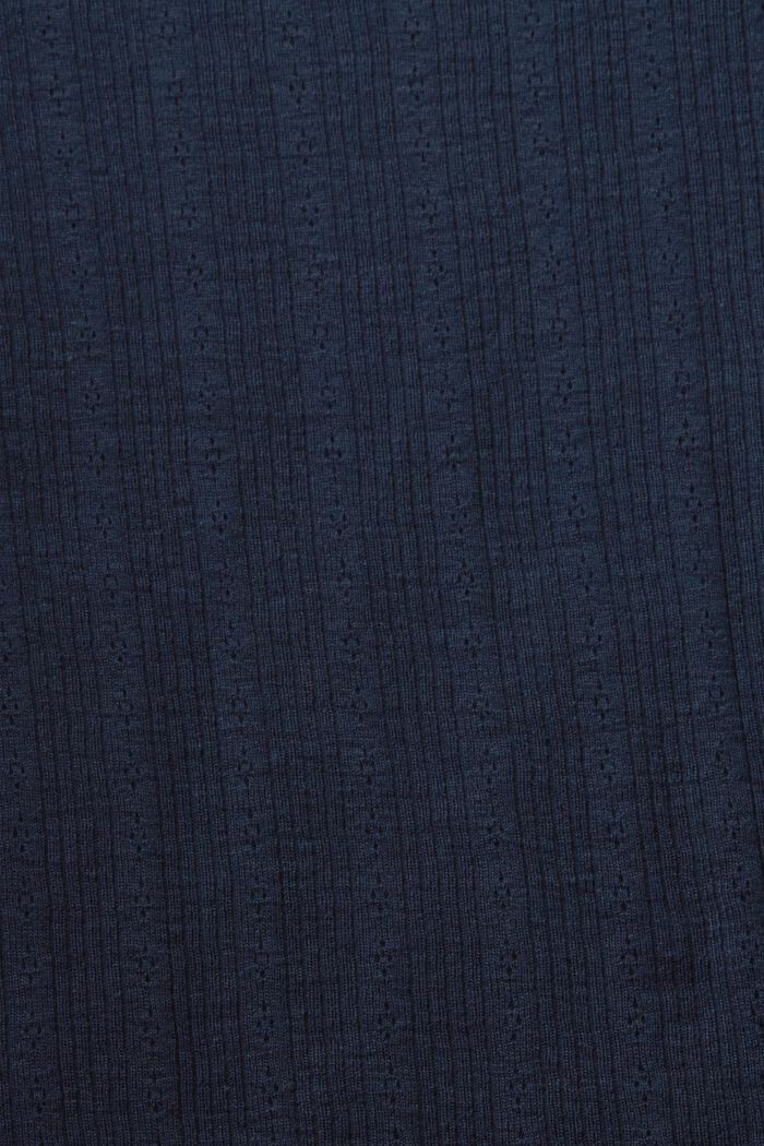 Pointelle ribbed t-shirt, NAVY, detail image number 4