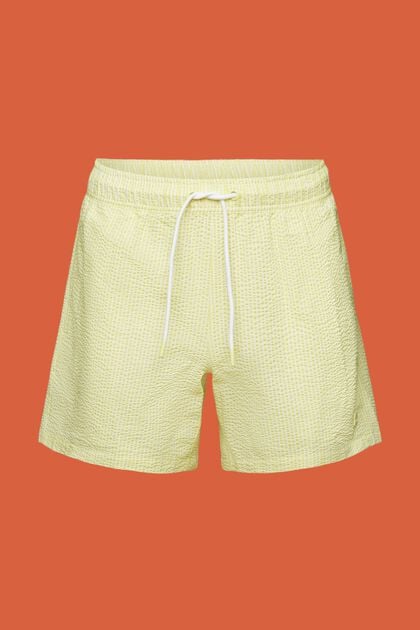 Textured swimming shorts with stripes
