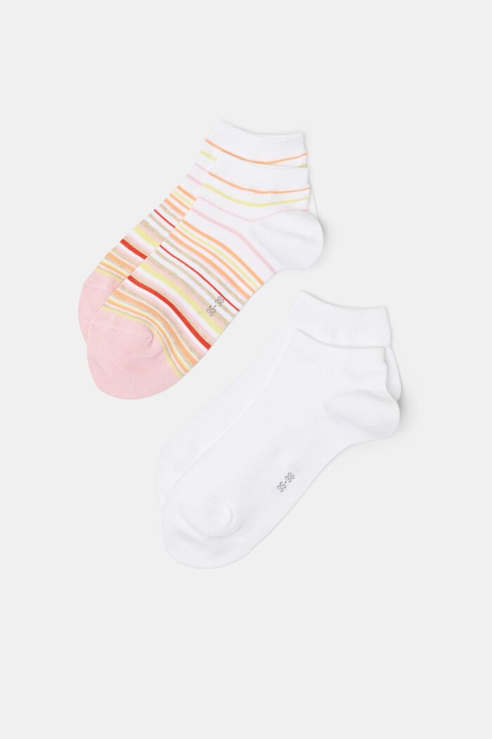 2-Pack Organic Cotton Socks, ROSE/WHITE, detail image number 0