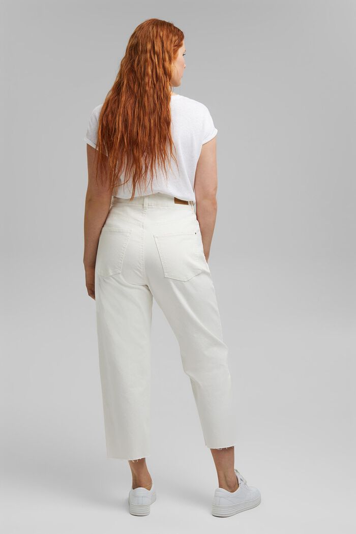 High-waisted cropped jeans, organic cotton, OFF WHITE, detail image number 3