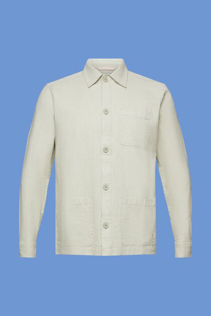 Herringbone shirt, linen blend