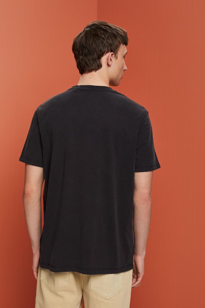 Garment-dyed jersey t-shirt, 100% cotton, BLACK, detail image number 3