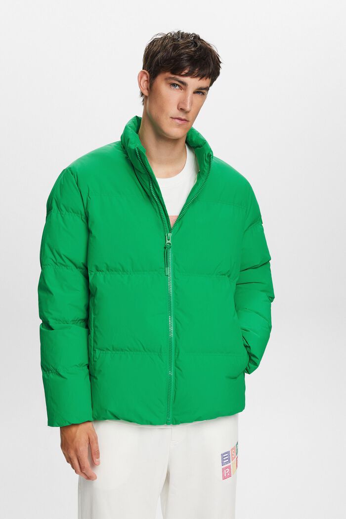 Recycled: puffer jacket with down, GREEN, detail image number 2