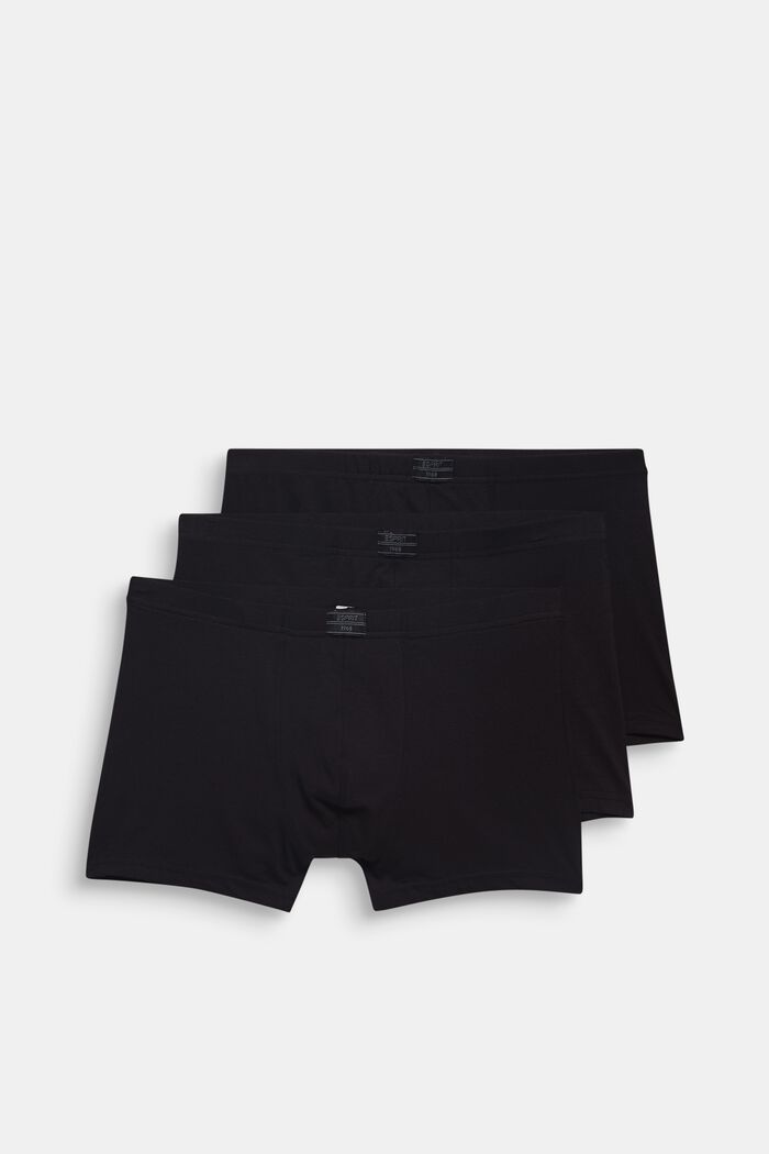 Stretch cotton hipster shorts in a triple pack, BLACK, overview