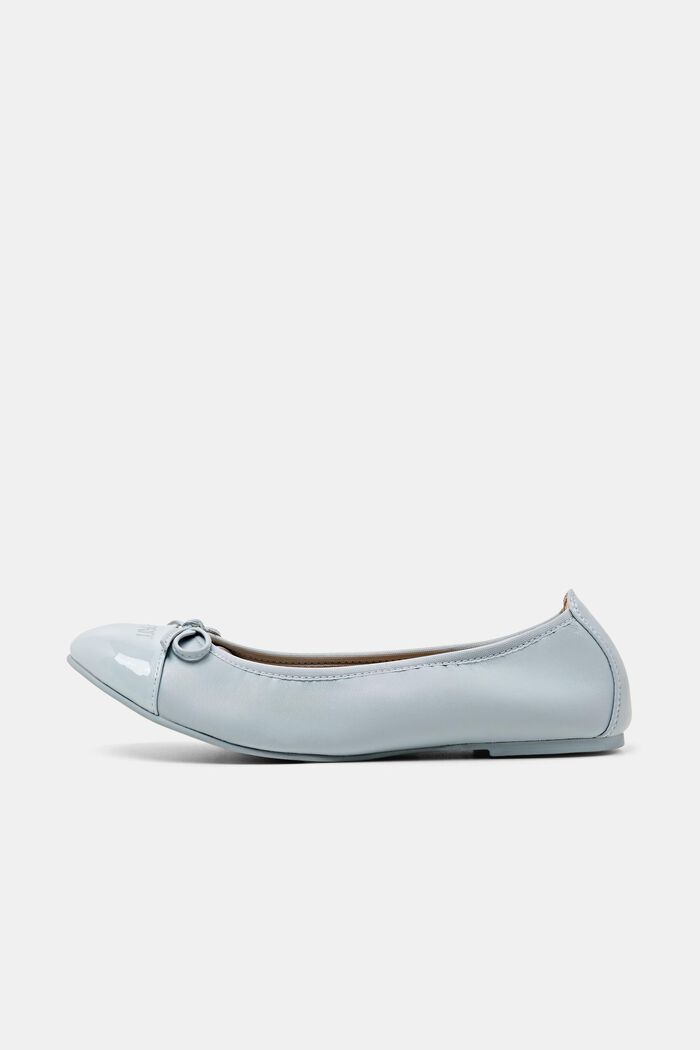 Faux Leather Ballerinas, LIGHT GREY, detail image number 0
