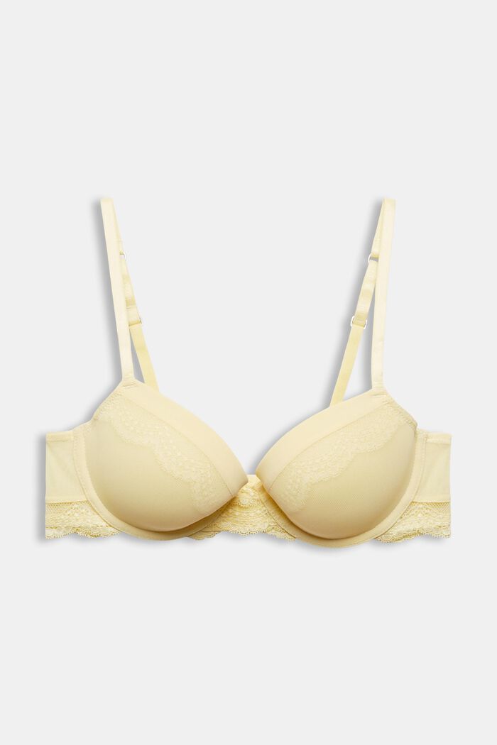 Padded underwire bra made of recycled material, LIGHT YELLOW, detail image number 5